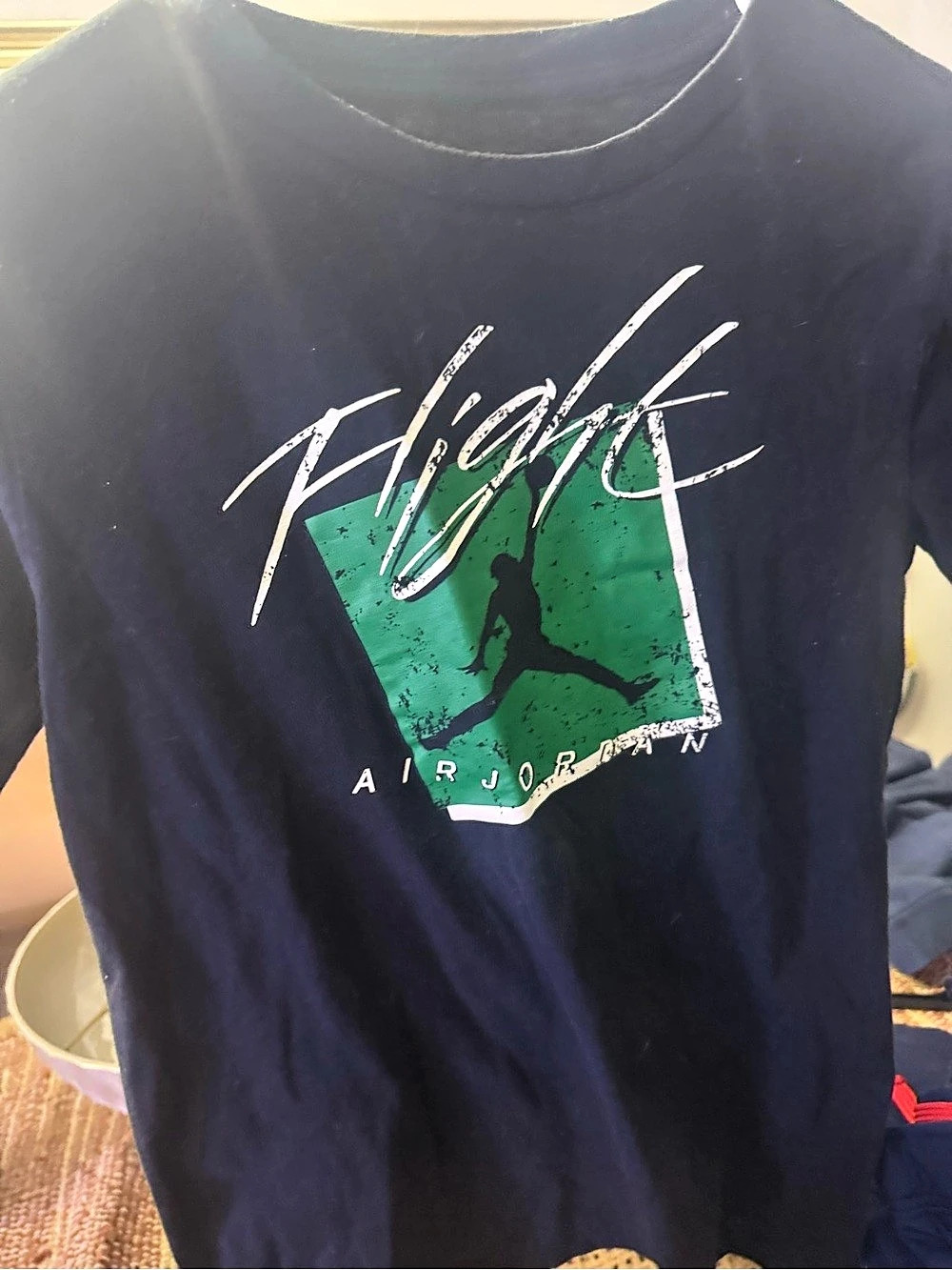 Jordan Flight Graphic T-Shirt Graphic Tee in Black & Green Medium